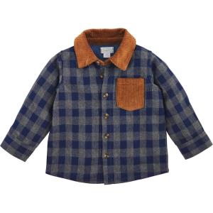 Mud Pie Boys Boys’ Check Shacket(Black/Brown)