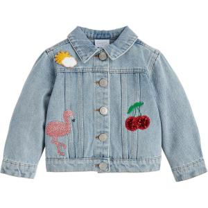 Mud Pie Girls’ Mud Pie Children’s Glitter Patch Denim Jacket(Denim)