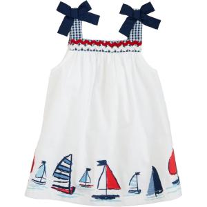 Mud Pie Girls’ Mud Pie Girl Sailboat Poplin Dress;(Sailboat)