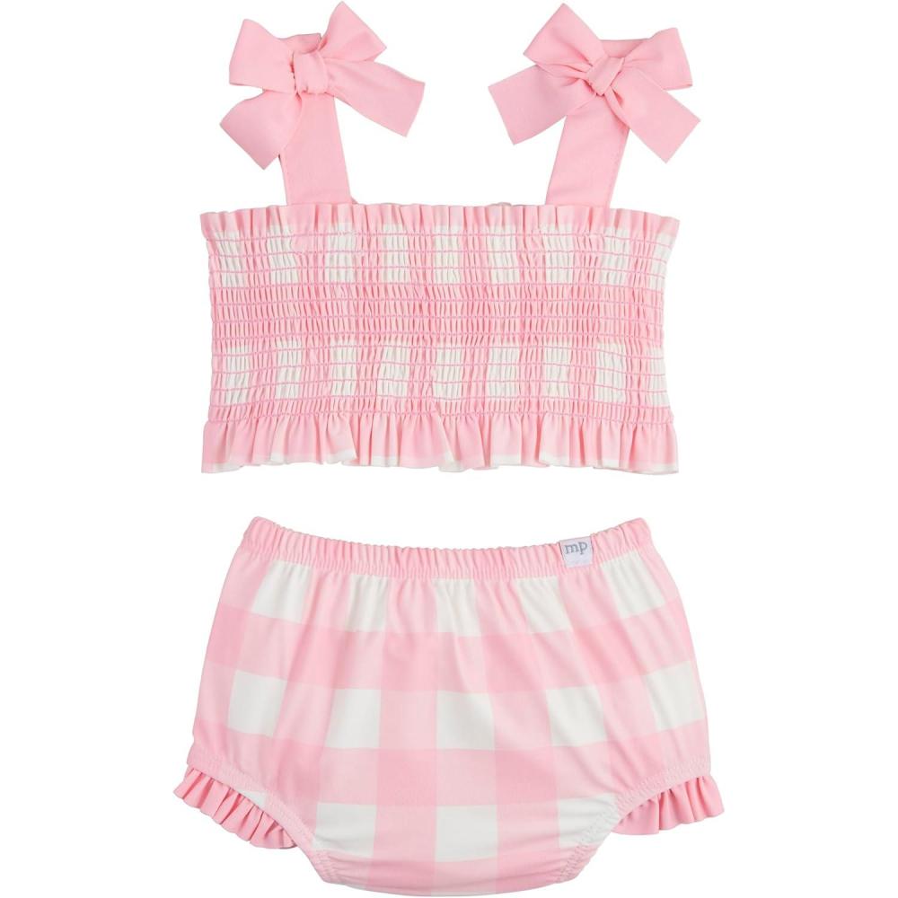 image:imageMud Pie Baby Girls Mud Pie Childrens Smocked Bow 2pcPink Check