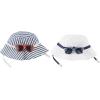 Mud Pie Baby Boys’ Baby Sun Hat and Sunglasses Set(Blue and White Stripe)