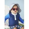 Mud Pie Baby Boys’ Baby Sun Hat and Sunglasses Set(Blue and White Stripe)