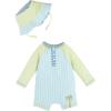 Mud Pie Children’s Seersucker Rashguard W Hat; 0-3M