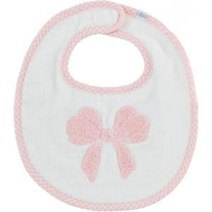Mud Pie Children’s Pink Boucle Bow Bib; One Size Fits Most
