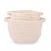 Mud Pie Pink Chenille Rope Basket Set, Small 8″ x 11″ Dia | Large 9″ x 12 1/2″ Dia