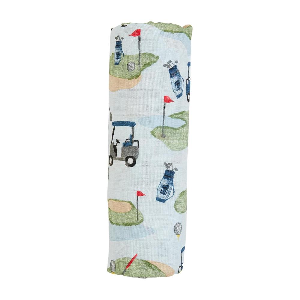 image:imageMud Pie Kids Blue Golf Swaddle 47 X 47