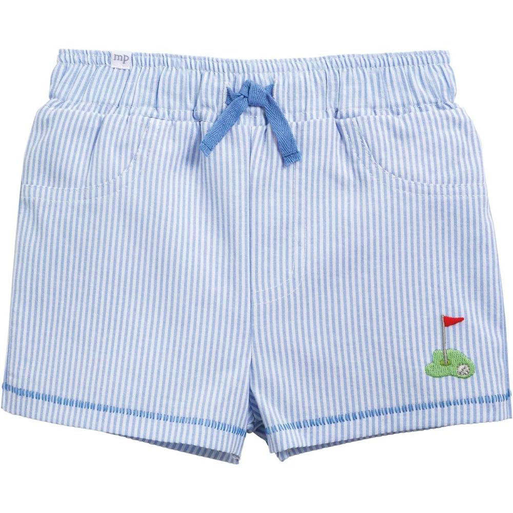 image:imageMud Pie Toddler Boy Golf Swim TrunkMedium Blue Seersucker