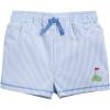 Mud Pie Toddler Boy Golf Swim Trunk(Medium Blue Seersucker)