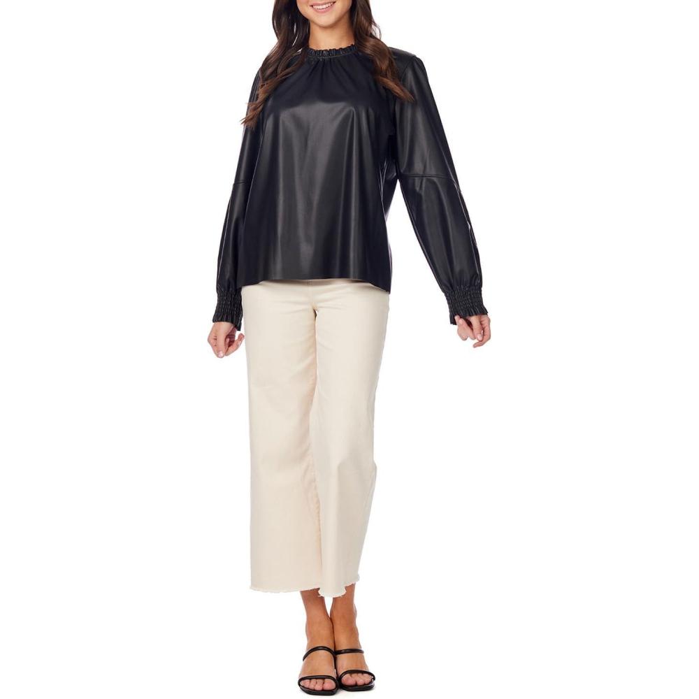 image:imageMud Pie Womens Womens Putnam Leather TopBlack
