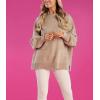 Mud Pie Women’s Mud Pie Women Novie Pom Pom Sweater(Brown)