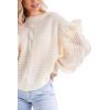 Mud Pie Women’s Mud Pie Women’s Willow Ruffle Sweater(White)