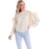 Mud Pie Women’s Mud Pie Women’s Willow Ruffle Sweater(White)