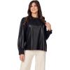Mud Pie Women’s Womens Putnam Leather Top(Black)