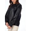 Mud Pie Women’s Womens Putnam Leather Top(Black)