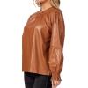 Mud Pie Women’s Womens Putnam Leather Top(Tan)