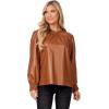 Mud Pie Women’s Womens Putnam Leather Top(Tan)