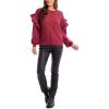 Mud Pie Women’s Mud Pie Women’s Willow Ruffle Sweater(Pink)