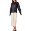 Mud Pie Women’s Womens Putnam Leather Top(Black)