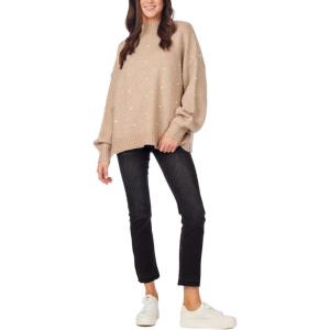 Mud Pie Women’s Mud Pie Women Novie Pom Pom Sweater(Brown)
