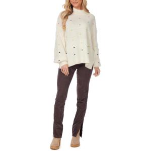 Mud Pie Women’s Mud Pie Women Novie Pom Pom Sweater(White)