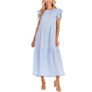 Mud Pie Women’s Mud Pie Women’s Bardot Maxi Dress(Blue)