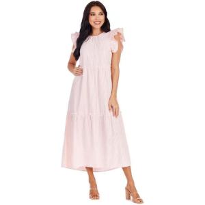 Mud Pie Women’s Mud Pie Women’s Bardot Maxi Dress(Pink)