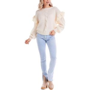 Mud Pie Women’s Mud Pie Women’s Willow Ruffle Sweater(White)