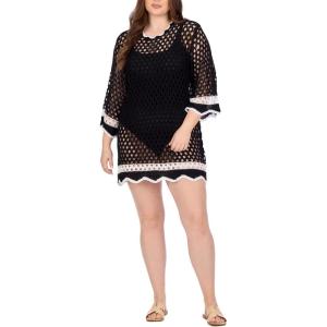 Mud Pie Women’s Women’s Hooper Crochet Tunic(Black)