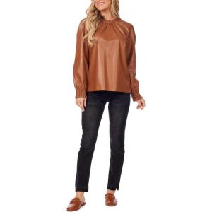 Mud Pie Women’s Womens Putnam Leather Top(Tan)