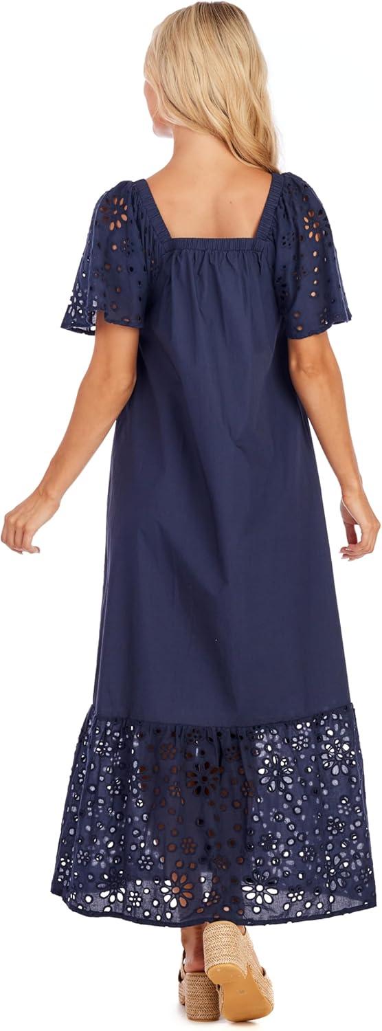 image:imageMud Pie Womens Mud Pie Womens Conny Eyelet Maxi DressBlue