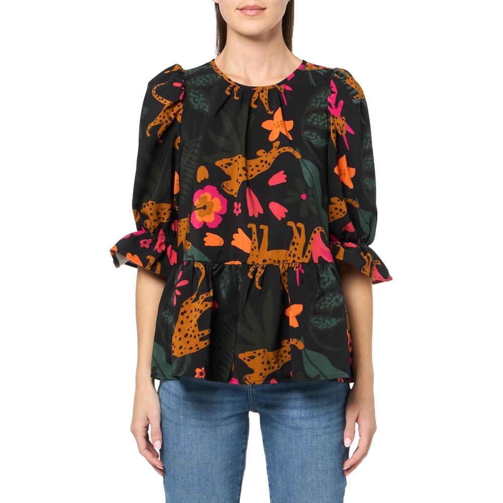 image:imageMud Pie Womens Mud Pie Womens Pierce Flounce TopBlack