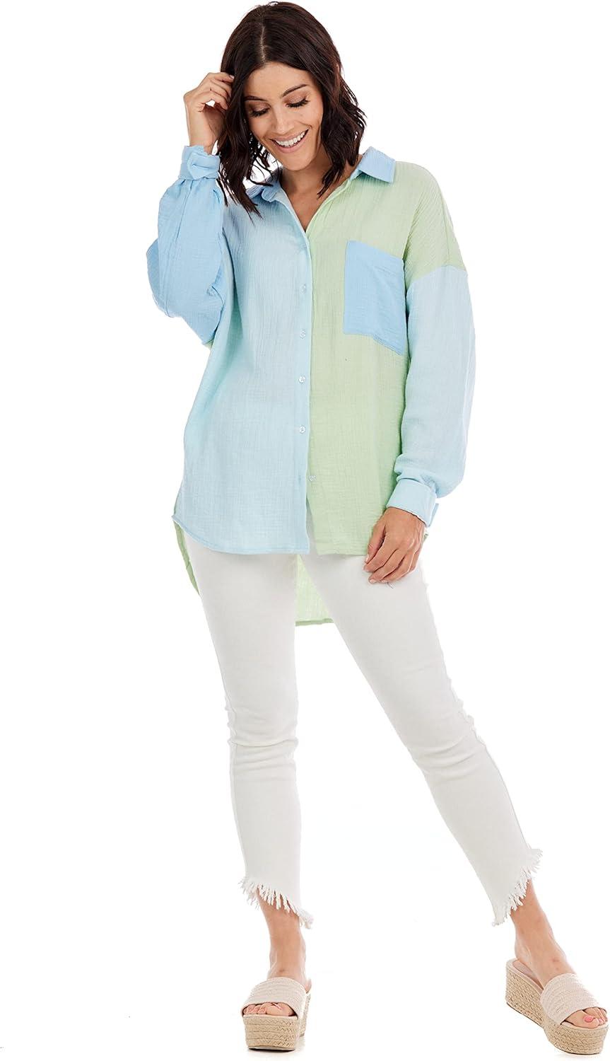 image:imageMud Pie Womens ButtonDownBlue