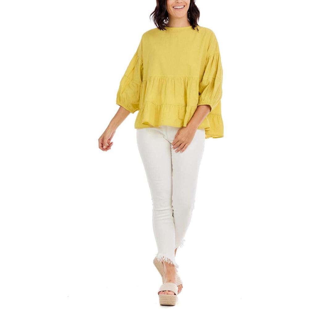 image:imageMud Pie Womens Mud Pie Womens Stoney Flounce TopLime