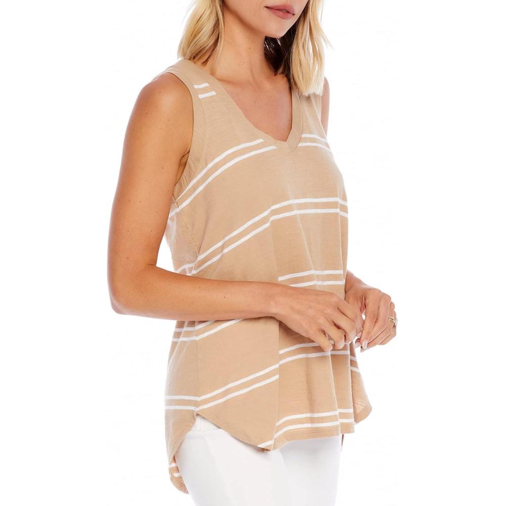 image:imageMud Pie Womens Rio Womens Stripe Cotton Slub Tank TopTan