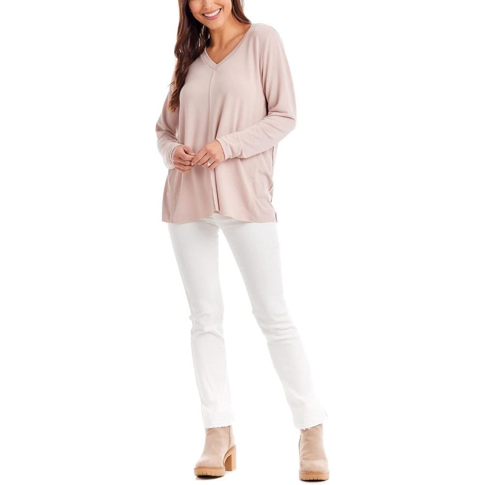 image:imageMud Pie Womens Womens Dempsey Long Sleeve TeeBlush