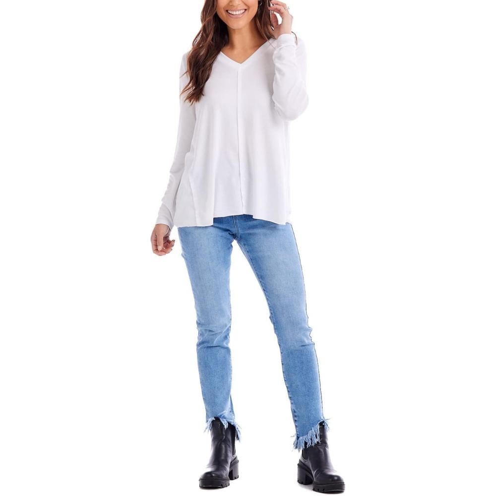 image:imageMud Pie Womens Womens Dempsey Long Sleeve TeeWhite