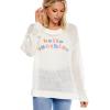 Mud Pie Connor Women’s Graphic Pullover Sweater(White)