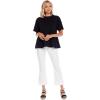 Mud Pie Women’s Fallon Women’s Short Sleeve Peplum Top(Black)