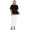 Mud Pie Women’s Fallon Women’s Short Sleeve Peplum Top(Black)
