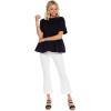 Mud Pie Women’s Fallon Women’s Short Sleeve Peplum Top(Black)