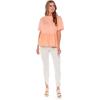 Mud Pie Women’s Fallon Women’s Short Sleeve Peplum Top(Coral)