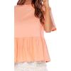 Mud Pie Women’s Fallon Women’s Short Sleeve Peplum Top(Coral)