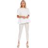 Mud Pie Women’s Fallon Women’s Short Sleeve Peplum Top(White)