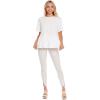 Mud Pie Women’s Fallon Women’s Short Sleeve Peplum Top(White)