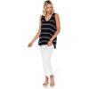 Mud Pie Women’s Rio Women’s Stripe Cotton Slub Tank Top(Black)