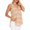 Mud Pie Women’s Rio Women’s Stripe Cotton Slub Tank Top(Tan)