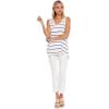 Mud Pie Women’s Rio Women’s Stripe Cotton Slub Tank Top(White)