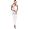 Mud Pie Women’s Rio Women’s Stripe Cotton Slub Tank Top(White)