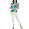 Mud Pie Women’s Women’s Becky Flutter Sleeve Top(Green)