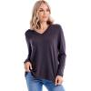Mud Pie Women’s Women’s Dempsey Long Sleeve Tee(Black)